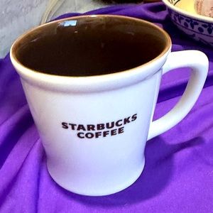 STARBUCKS COFFEE 2009 White Brown Oversized Coffee Mug Cup 16 oz New Bone China
